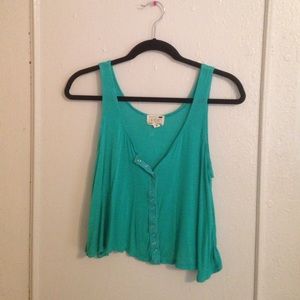 Button Front Green Tank