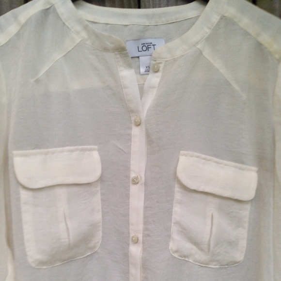 Loft Ivory Popover Shirt - Picture 2 of 4