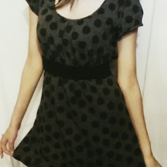 Cute black and grey polka dot dress
