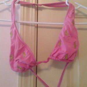 Pink polo bikini top
