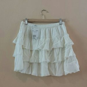 Off white ruffle skirt