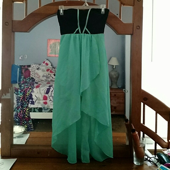 Black and teal dress