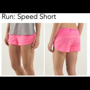 NWT rare zing pink Lululemon speed shorts size 8