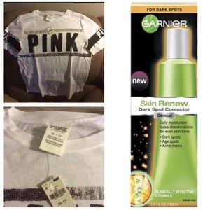 BUNDLE*** NEW*** VS PINK BLING TEE SZ XS W/GARNIER