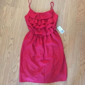 Red Ruffle Spaghetti Strap Dress