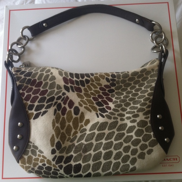 Sold!!!! Furla canvas and leather shoulder bag