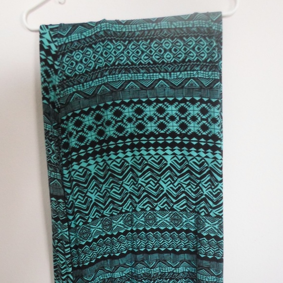 Turquoise and black maxi skirt