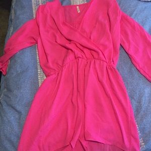 Sage Neon Pink Romper
