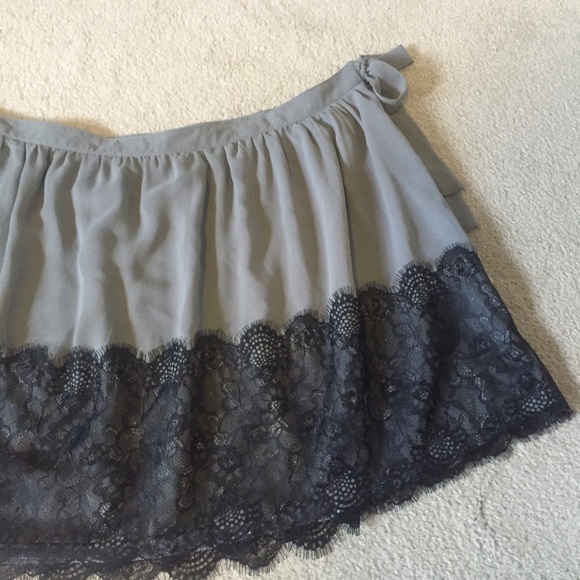 LC Lauren Conrad Dresses & Skirts - 🚫Bundled🚫Gray with black lace skirt