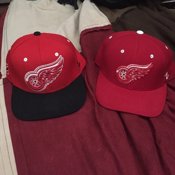 Three Detroit Red Wings Hats