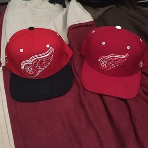 Three Detroit Red Wings Hats