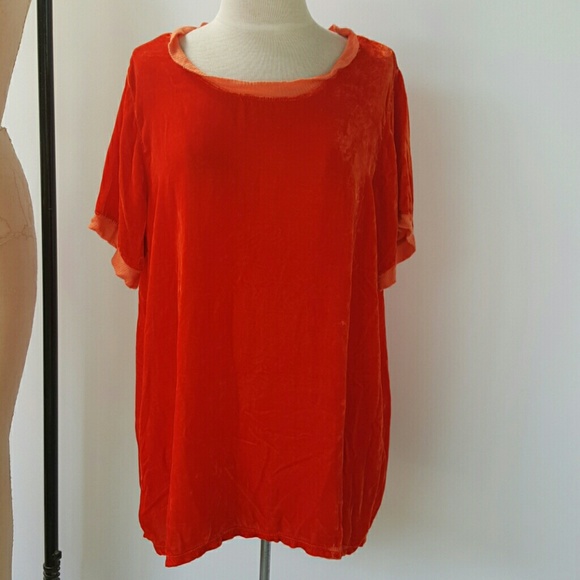 Bright Red Velvet Top