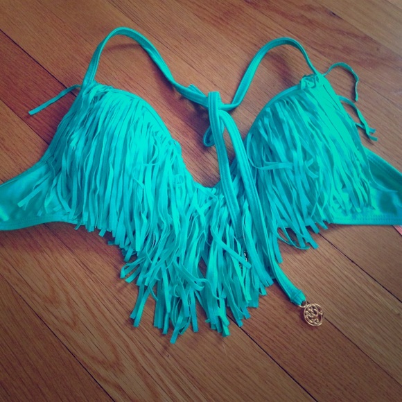 Luli Fama fringe Bikini push up top