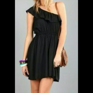 Black one shoulder dress