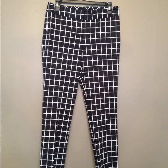 Talbots navy window pane pants