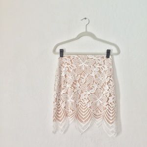 For Love and Lemons Guava Lace Skirt