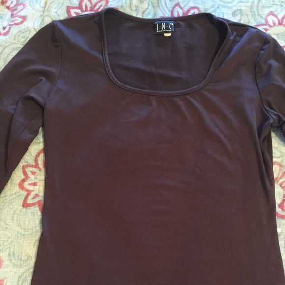 INC chocolate color top.