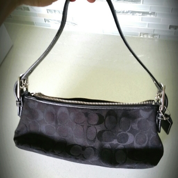 COACH Handbag - Black Canvas Signature C Print