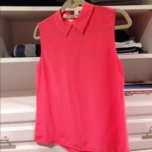 Red silk sleeveless top