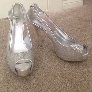 Guess silver heels