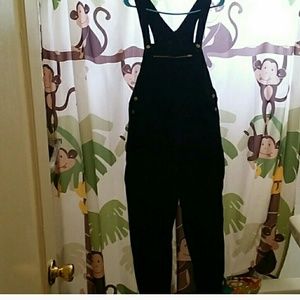 American Apparel black overalls