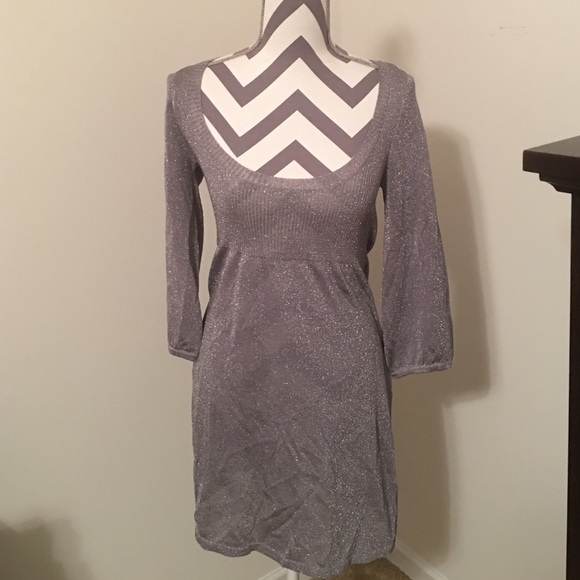 SOLD. WHBM silver scoop neck long shirt/dress