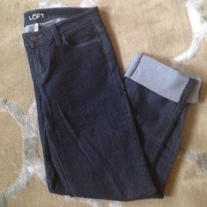 Loft Curvy Straight Dark Wash Denim
