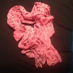 Thick pink bow scarf
