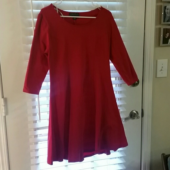 Red long sleeve short dress