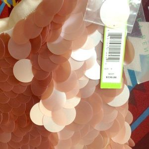 Ultra Chic Alice + Olivia Nude Sequin skirt NWT