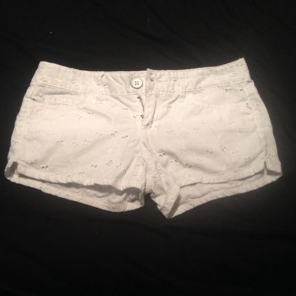 White Lacey Jean shorts