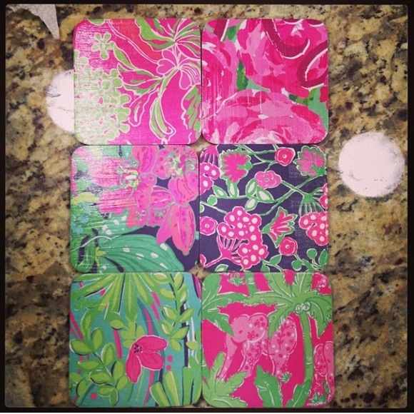 Handmade Lilly Pulitzer Coaster Set of 6