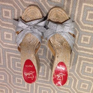 Silver sparkly espadrilles