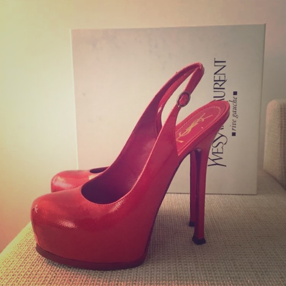 YSL Tribtoo sling backs in red - size 39.5