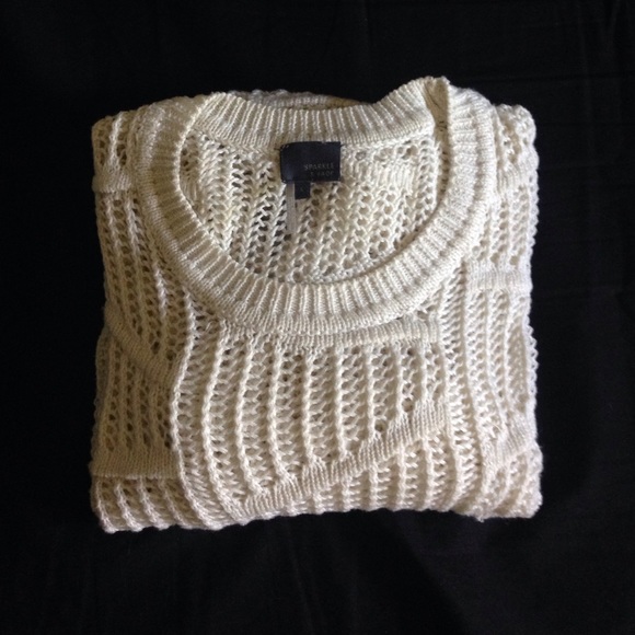 Sm White Urban Outfitters Loose Knit Sweater