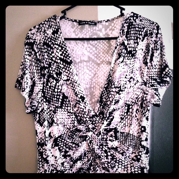 Black and white snake print top
