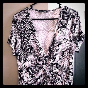 Black and white snake print top