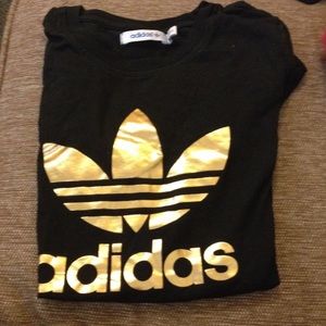 Black and Gold Adidas Tee Shirt!!