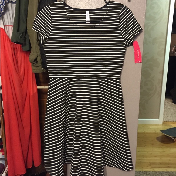 Black and white striped Dress (girls size L 10/12)