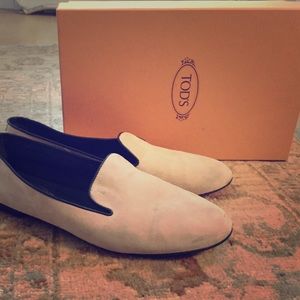 Tod's beige suade Loafers - size 39.5