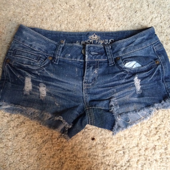Distressed Glittery Jean Shorts