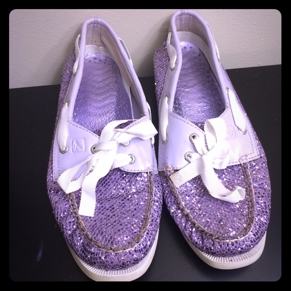 Purple sequin Sperrys size 8.5