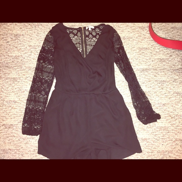 Missguided Tops - Black back lace romper