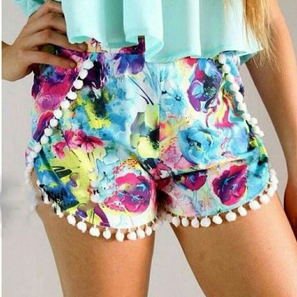 Jackets & Blazers - SALE Tassel Floral Print Shorts
