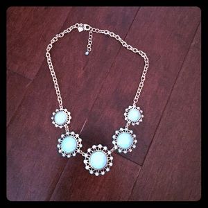 light blue statement necklace