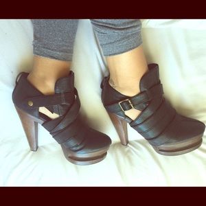 Jeffrey Campbell black strap booties