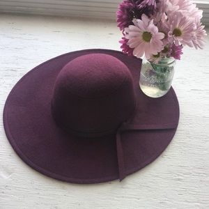 Purple wool floppy hat