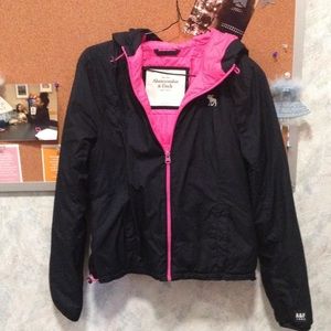 Black and pink Abercrombie and Fitch jacket