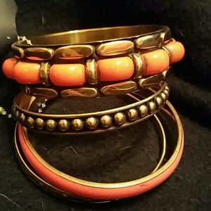 Orange & Gold Bracelets