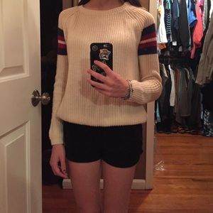 Preppy creme colored knit sweater